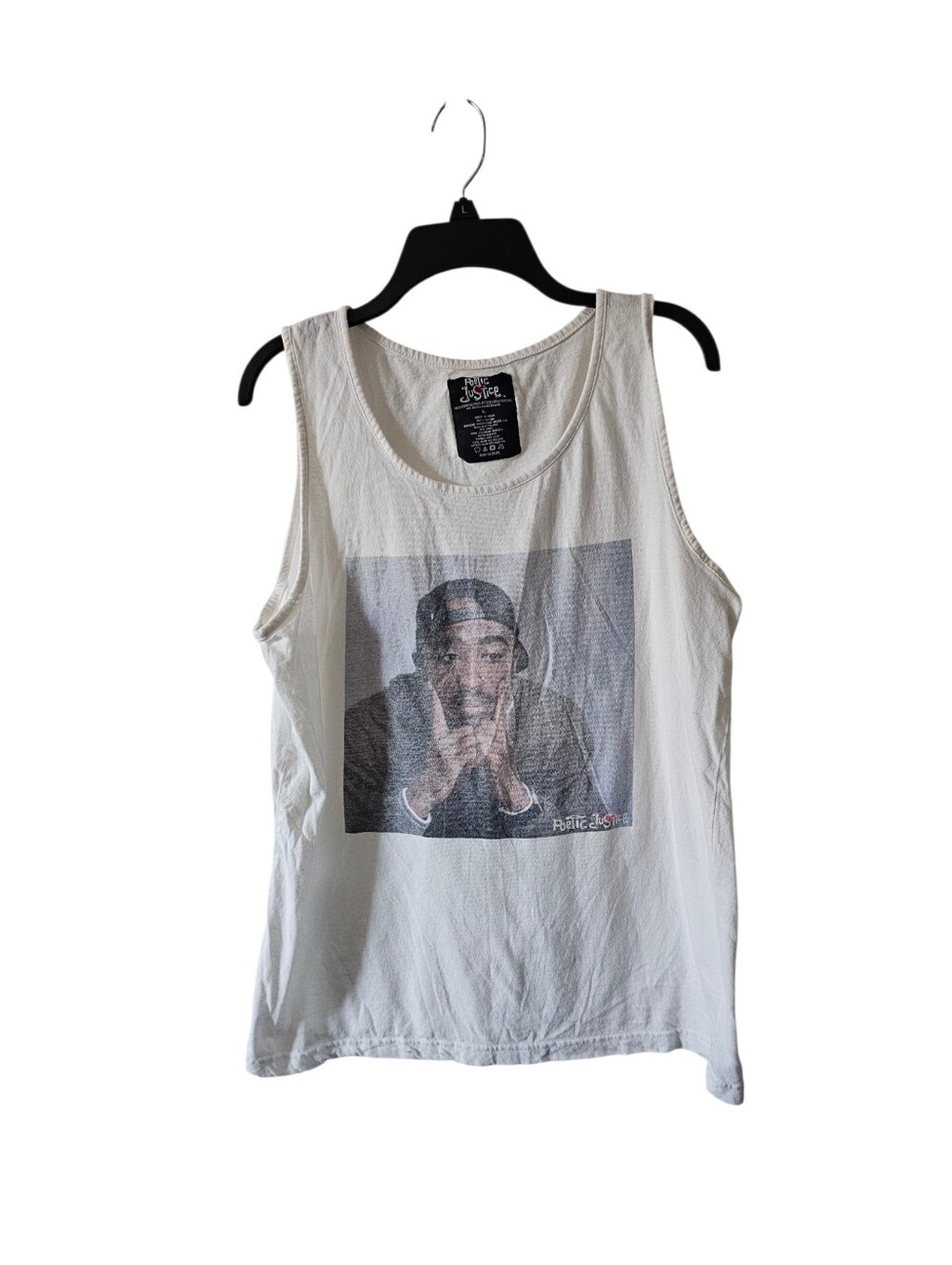 Tupac Shakur Poetic Justice Graphic Tank Top White Size L 2019 Movie Rap Tee